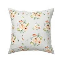 Orchard Park Watercolor Florals Soft Gray