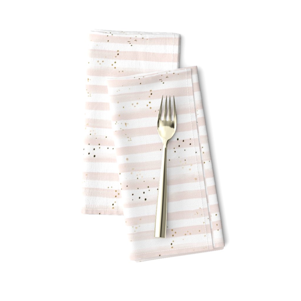 Watercolor Stripe + Gold Dots Blush