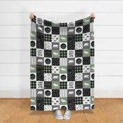 Happy Camper || Wholecloth Quilt Top - Sage 