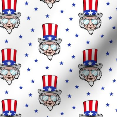 Uncle Sam w/sunnies on white