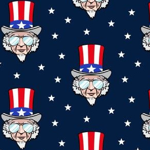 Uncle Sam w/ sunnies on navy