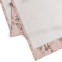 Glitter pink boho- minky child size blanket