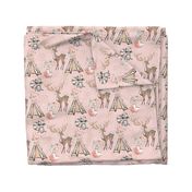 Glitter pink boho- minky child size blanket