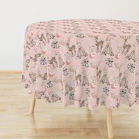 Glitter pink boho- minky child size blanket