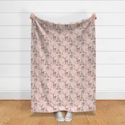 Glitter pink boho- minky child size blanket