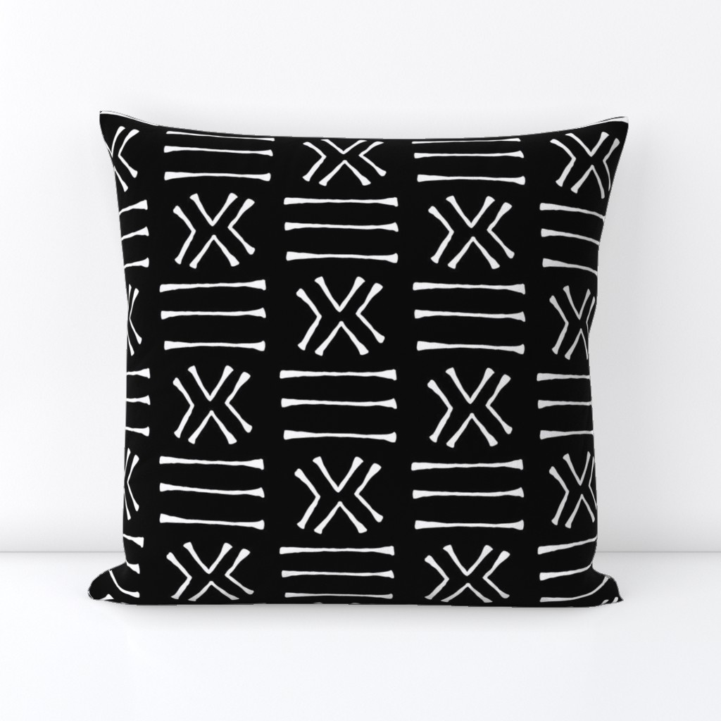 Malian Mud Cloth on Black // Large