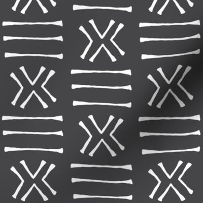 Malian Mud Cloth on Charcoal // Small