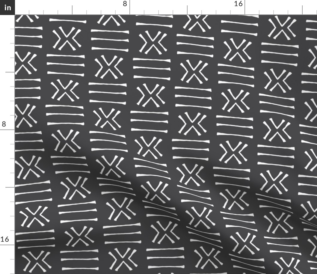 Malian Mud Cloth on Charcoal // Small