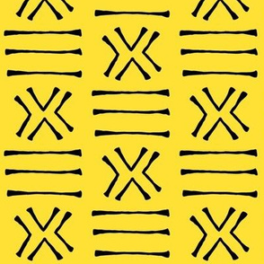 Malian Mud Cloth on Banana Yellow // Small