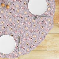 WATERCOLOR FLOWERS ON GINGHAM PEACH BLUE COORDINATE TO SPRING TEEPEE
