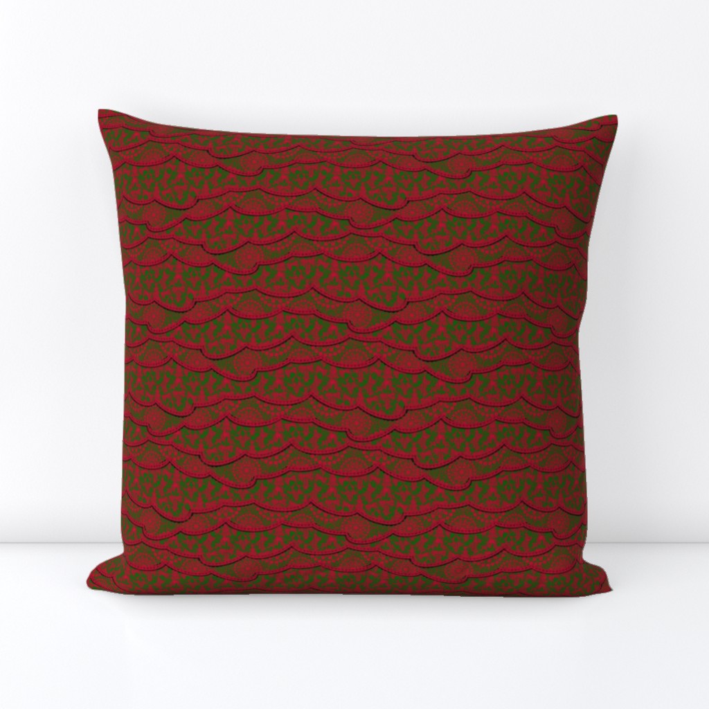 Christmas Lace - Holiday Red Green - Large