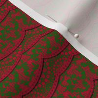 Christmas Lace - Holiday Red Green - Large
