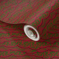 Christmas Lace - Holiday Red Green - Large