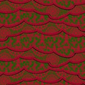 Christmas Lace - Holiday Red Green - Large