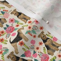 airedale terrier (smaller) dog fabric cute dogs spring florals fabric - floral spring design