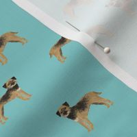 border terrier standing dog breed fabric blue