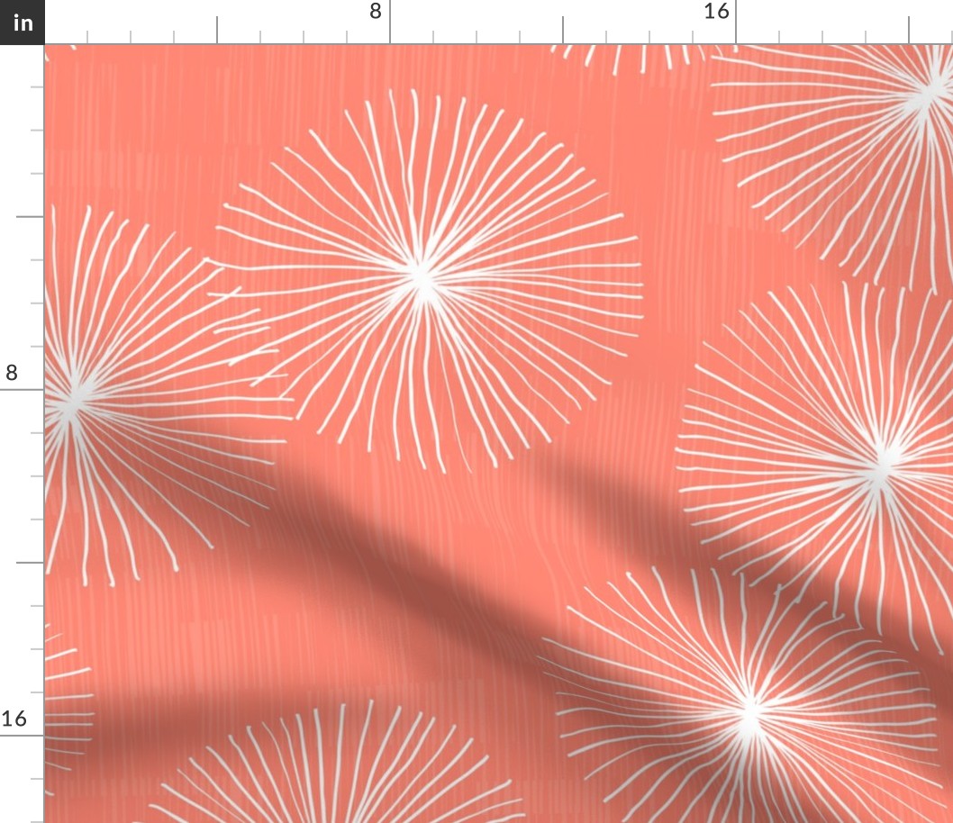 Dandelions M+M Coral by Friztin