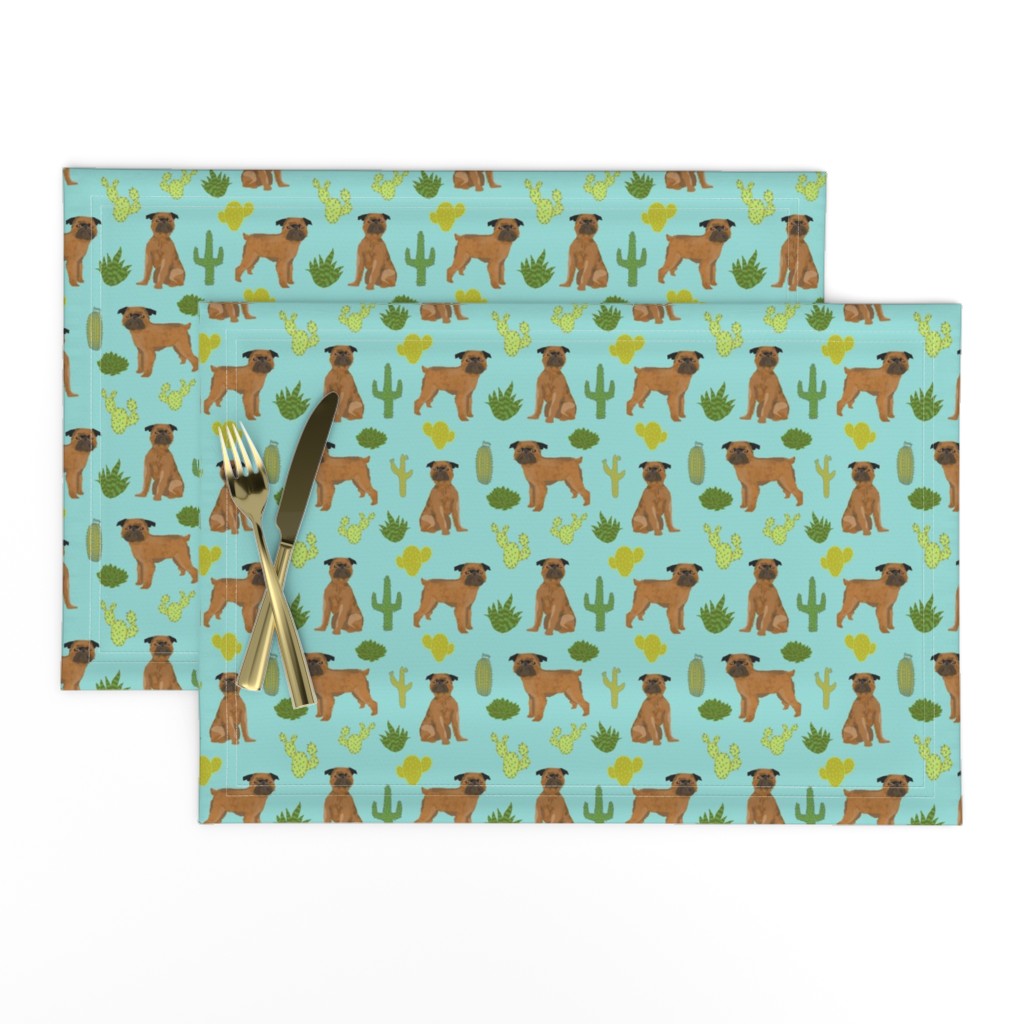 smooth brussels griffon cactus fabric - dog design