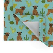 smooth brussels griffon cactus fabric - dog design