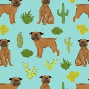 smooth brussels griffon cactus fabric - dog design