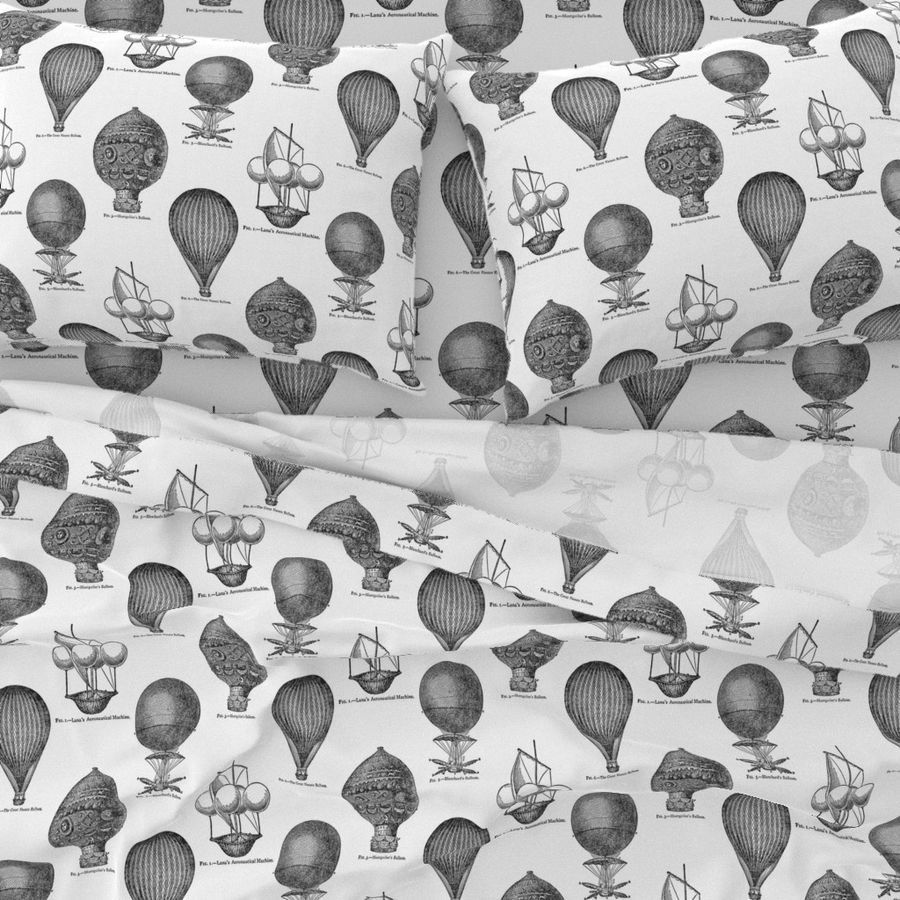 Balloons Toile Black on White