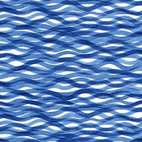 Watercolor waves in blue