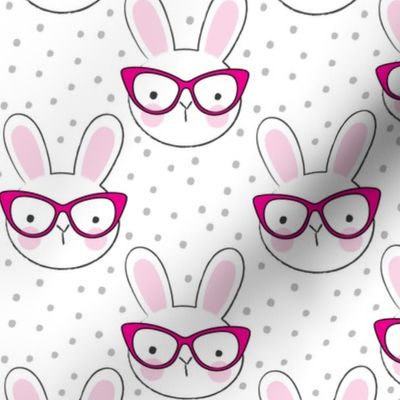 hipster bunnies on white