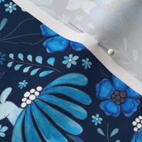 Bunny Floral - blue