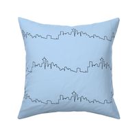 Seattle Skyline on Light Blue // Large