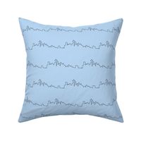 Seattle Skyline on Light Blue // Small