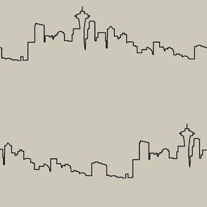 Seattle Skyline on Taupe // Small