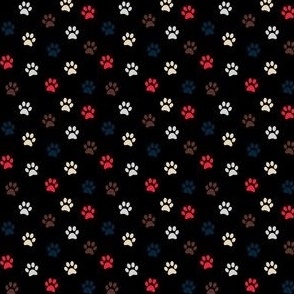 pawprints of 5 colors