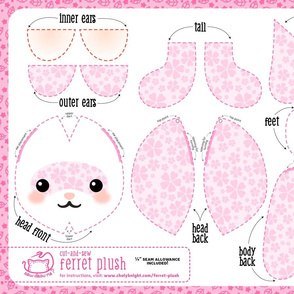 Cut & Sew Ferret Plush Pink