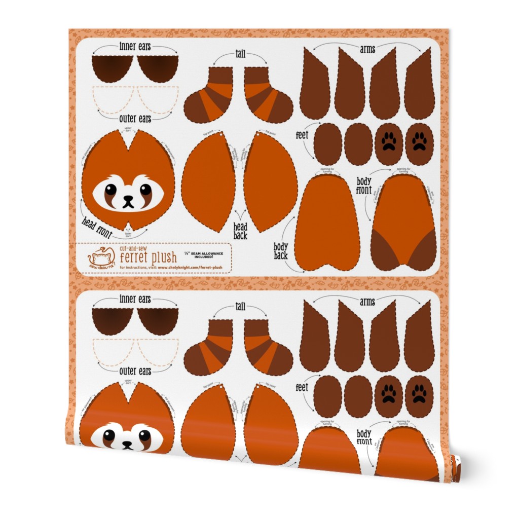 Cut & Sew Ferret Plush Red Panda