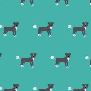 pitbull dog fabric funny fart pure breed pets teal