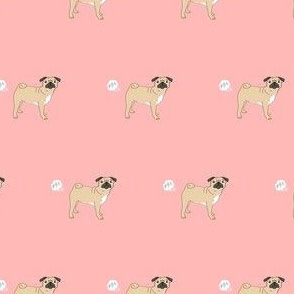 pug dog fabric funny fart pure breed pets pink