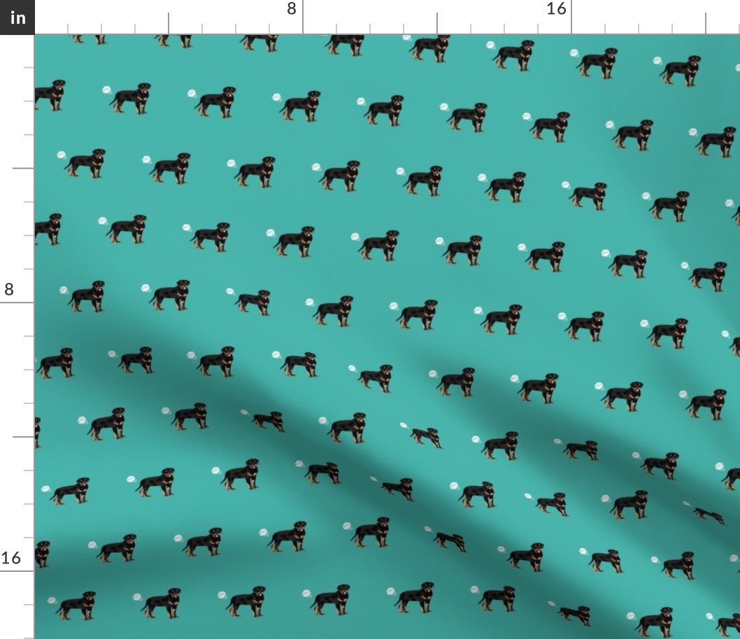 rottweiler dog fabric funny fart pure breed pets teal