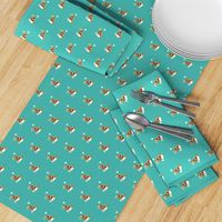 rough collie dog fabric funny fart pure breed pets teal