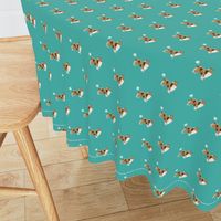 rough collie dog fabric funny fart pure breed pets teal