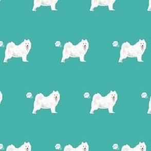 samoyed dog fabric funny fart pure breed pets teal