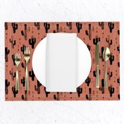 Watercolors ink cactus garden gender neutral geometric arrows cowboy theme autumn copper brown