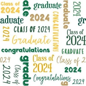 Class of 2024 Graduation in Green and Golden Yellow © Jennifer Garrett