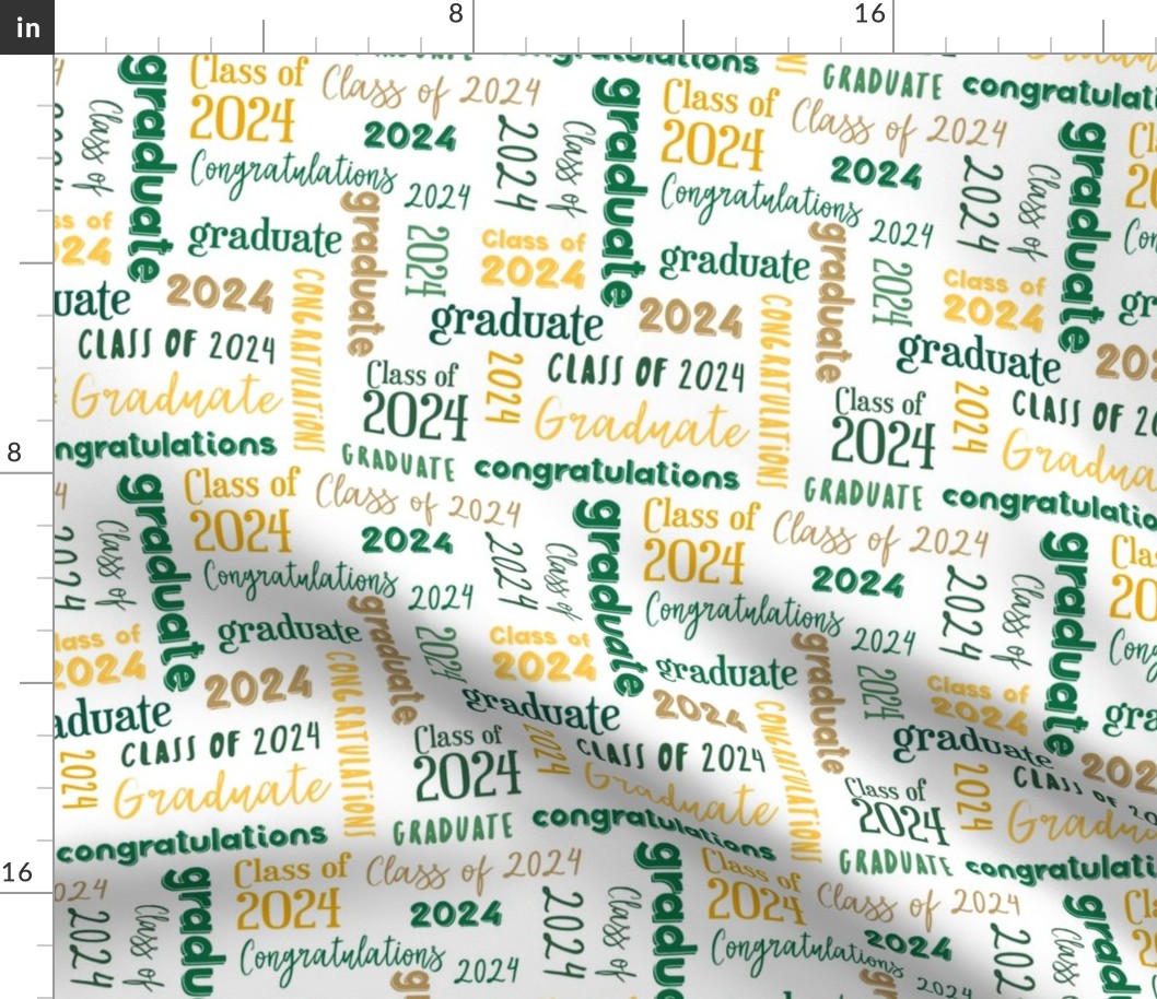 Class of 2024 Graduation in Green and Golden Yellow © Jennifer Garrett