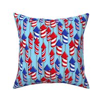 fireworks - light blue - July 4th fabric