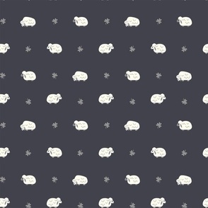 Sheep  & Clovers  (Black & White Dots)