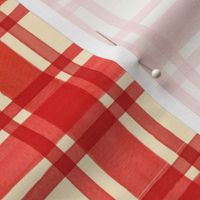 Red and Cream Watercolor Plaid