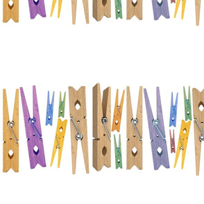 Clothes Pins Laundry Line Border