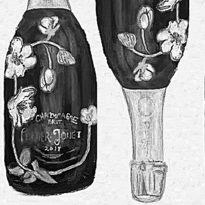 monochrome floral champagne bottles only lg