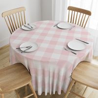 4" Millennial Pink Gingham: Pink & White Gingham Check, Buffalo Plaid Large Scale