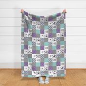 4.5 Inch Dk Purple Be A Unicorn - Wholecloth Cheater Quilt - Rotated